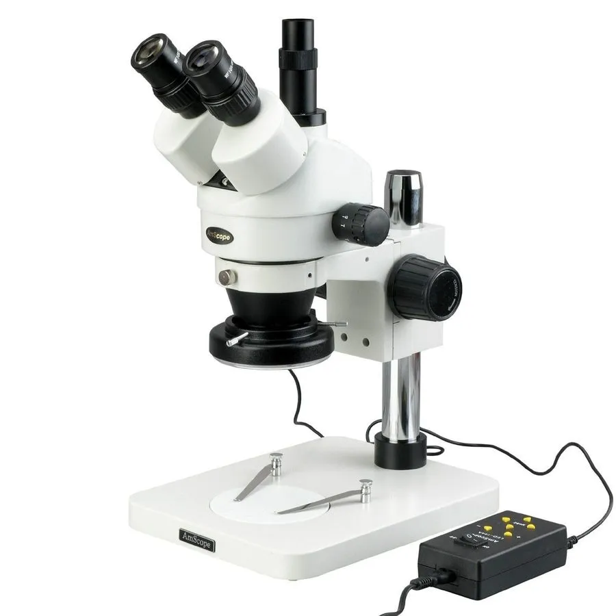 Микроскоп 3.5X-45X Simul-Focal Stereo Zoom Microscope + 30W Dual LED Light + 1.3