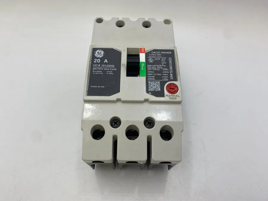 Автоматический выключатель GE TEYL3020B Molded Case Circuit Breaker 20A, 3-Phase