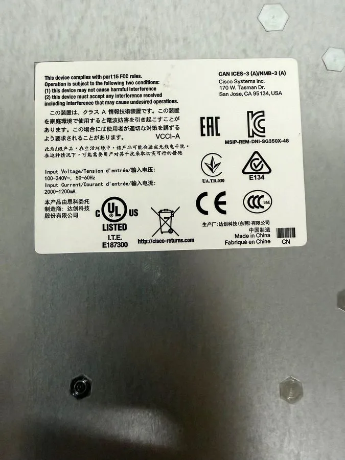 Коммутатор Cisco SG350X-48-K9 48x 10/100/1000 ports 4x 10G Managed Switch — фото лота 2