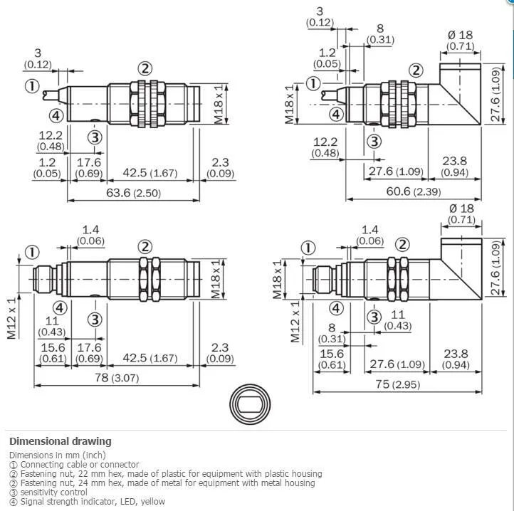 Датчик приближения SICK VTF18-4N1340 Photoelectric proximity sensor NPN