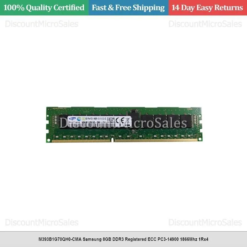 Модуль памяти x 8GB Samsung 1Rx4 PC3-14900R DDR3 ECC Server RAM M393B1G70QH0-CMA