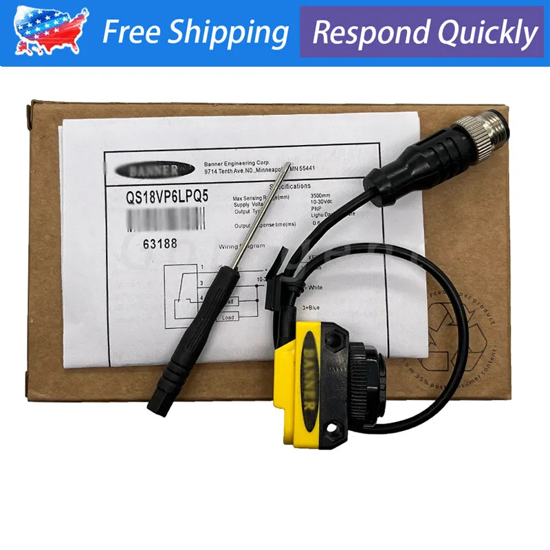 Фотоэлектрический датчик Banner QS18VP6LPQ5 Photoelectric Sensor 10-30 VDC (TSC)