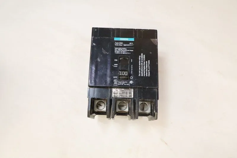 Автоматический выключатель Siemens BQD BQD3100 3 Pole 100 Amp 480V Circuit Break
