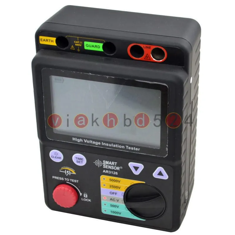 Тестер High Voltage Smart Sensor AR3126 Insulation Tester 500V/1000V/2500V/5000V