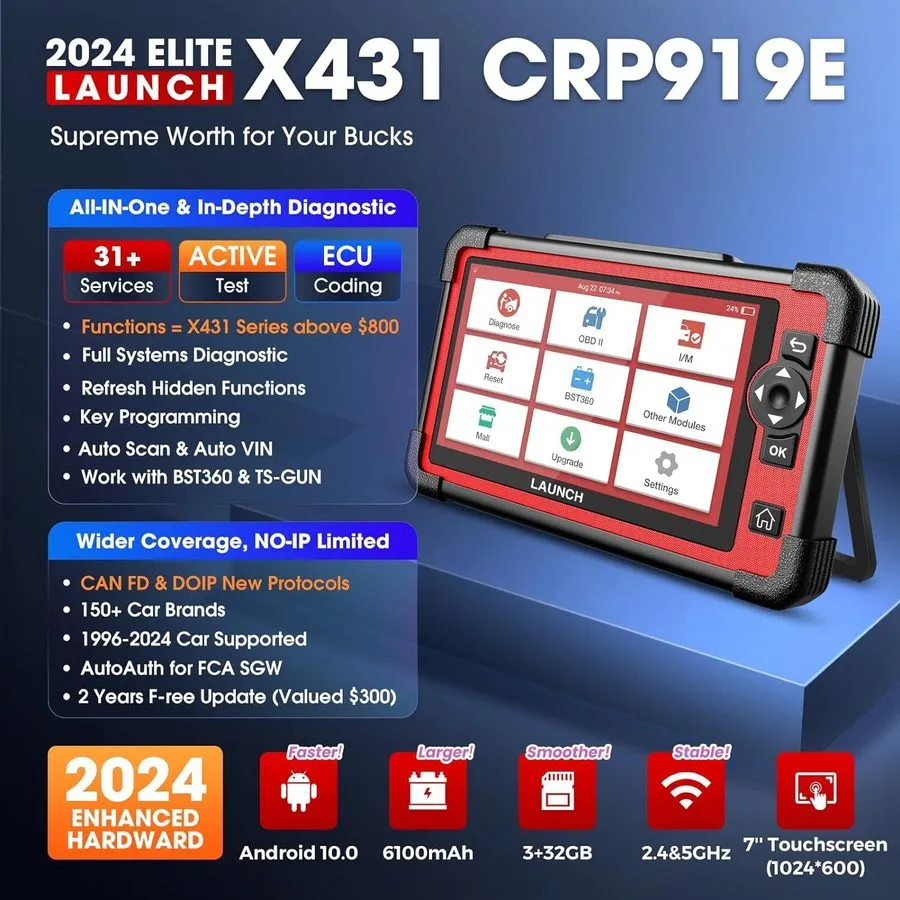 Диагностический сканер LAUNCH CRP919E CRP909E CRP129E PLUS OBD2 Car Diagnostic T — фото лота 2