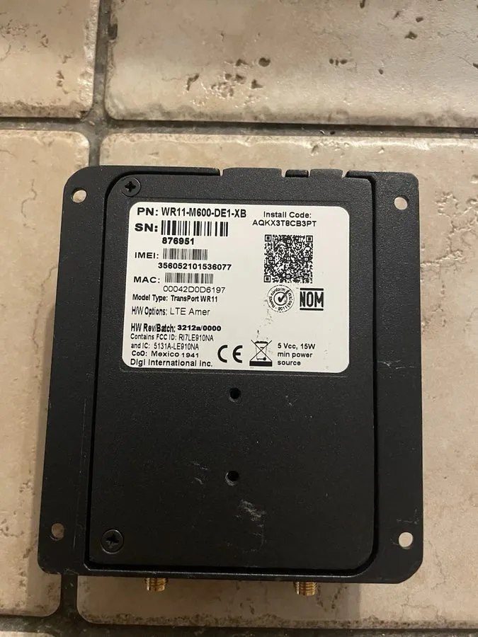 Маршрутизатор DIGI Transport /W11 XT 4 G LTE Industrial Cellular Router WR11-M60 — фото лота 1
