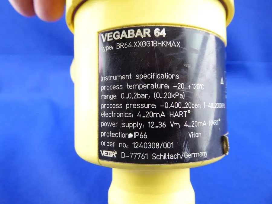 Датчик давления VEGABAR 64 BR64.XXGG1BHKMAX VEGA Viton Pressure Transmitter — фото лота 1