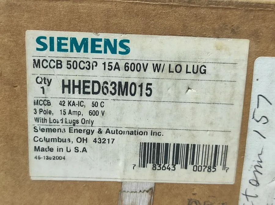 Автоматический выключатель Siemens HHED63M015 Molded Case Circuit Breaker 15A 60