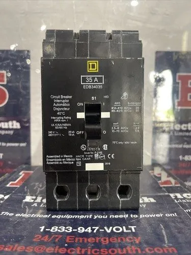 Автоматический выключатель SQUARE D EDB34035 EDB 3 POLE 35AMP 480v CIRCUIT BREAK