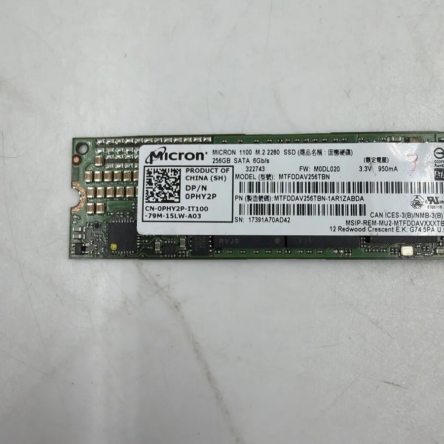 SSD-накопитель HP 926348-001 Micron 1100 M.2 256GB SSD Opal2 Disque Dur MTFDDAV2