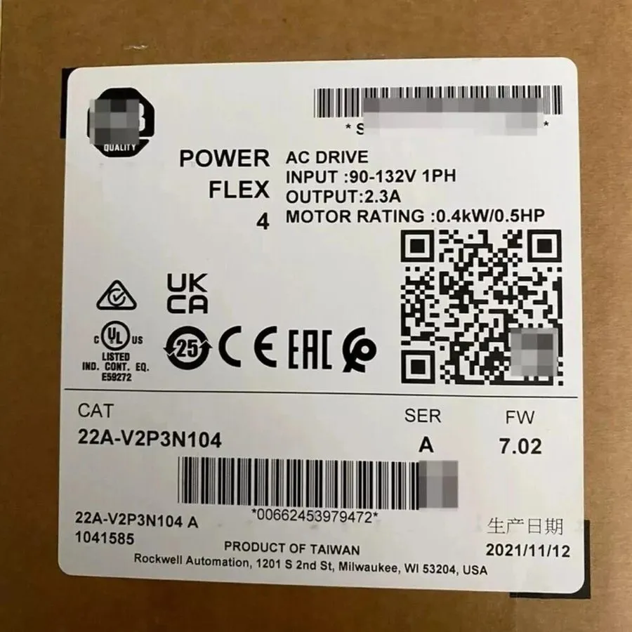 Частотный преобразователь 22A-V2P3N104 Allen Bradley PowerFlex 4 0.4KW 0.5HP AC