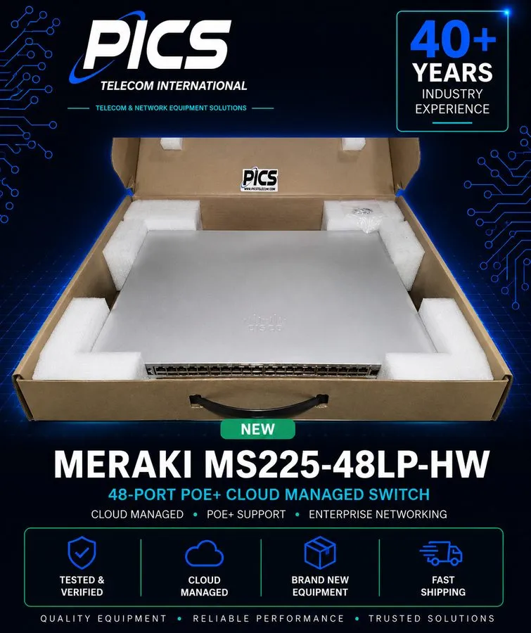 Коммутатор MS225-48LP-HW Meraki MS225-48LP 48 Port PoE+ Cloud Managed Switch