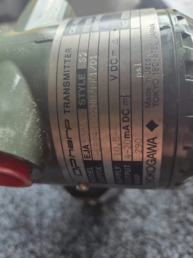 Датчик давления YOKOGAWA EJA530A Gauge Pressure Transmitter Output 4-20ma Dc — фото лота 1