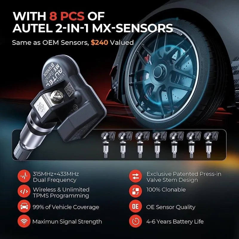 Диагностический сканер Autel MaxiTPMS TS508WF Kits TPMS Programming Scanner & TP — фото лота 2