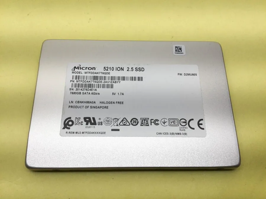 SSD-накопитель Micron 5210 ION 7.68TB SATA 6Gb/s QLC 2.5" Enterprise SSD MTFDDAK