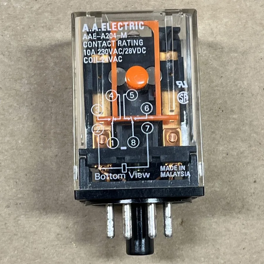 Реле A.A. ELECTRIC AAE-A204-M 8 PIN RELAY 24VAC COIL 10 AMP