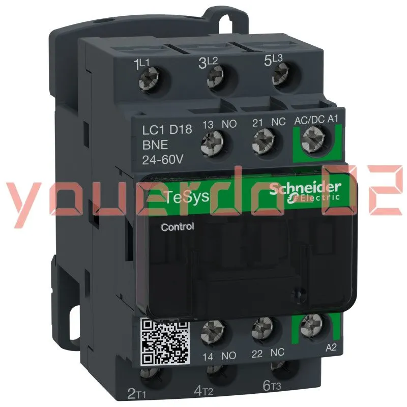 Контактор Schneider LC1D18BNE TeSys Deca,18A, 10HP 480VAC,100kA SCCR,24/60VAC/VD
