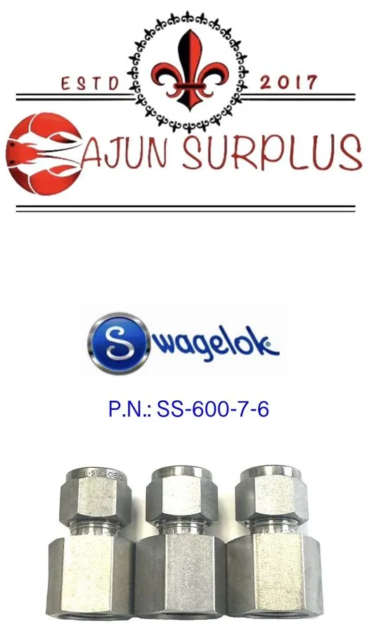 Фитинг SWAGELOK P.N.:SS-600-7-6, 3/8" TUBE O.D X 3/8 FNPT, SS-316 FITTING