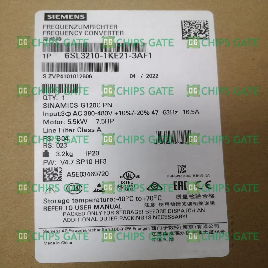 Частотный преобразователь Siemens SINAMICS G120 6SL3210-1KE21-3AF1