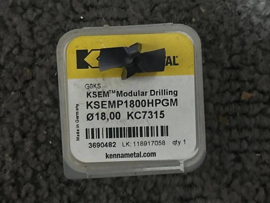 Режущий инструмент Kennametal KSEMP1800HPGM KC7315 18mm Carbide Drilling Insert — фото лота 2