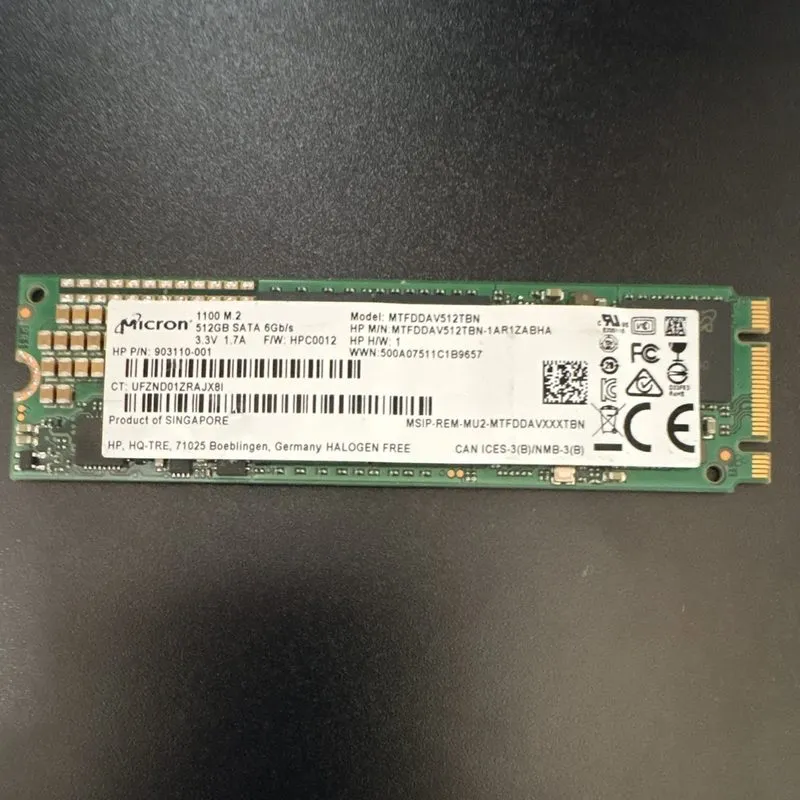 SSD-накопитель Micron 1100 512GB M.2 SATA III Internal SSD Green PCB MTFDDAV512T — фото лота 1