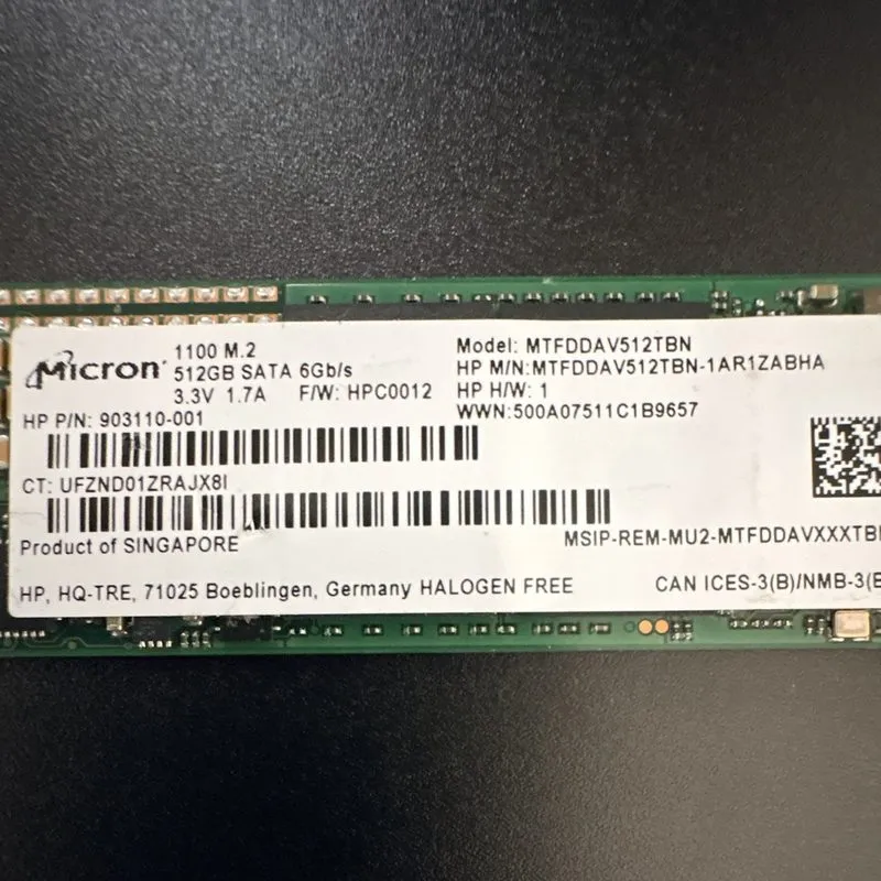 SSD-накопитель Micron 1100 512GB M.2 SATA III Internal SSD Green PCB MTFDDAV512T — фото лота 2