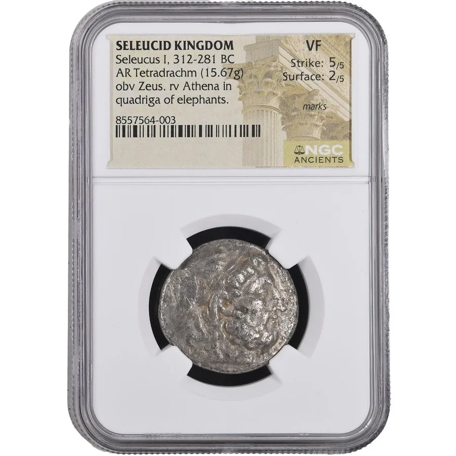 Лабораторный прибор Seleucus I AR Tetradrachm Seleucid Silver Coin 312-281 BC NG