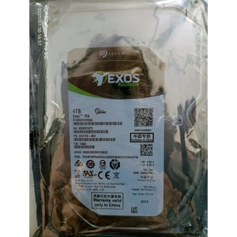 Жёсткий диск Seagate Exos ST4000NM000A 4TB 7E8 7.2K 6Gb/s 256MB 3.5" 2HZ100 SATA