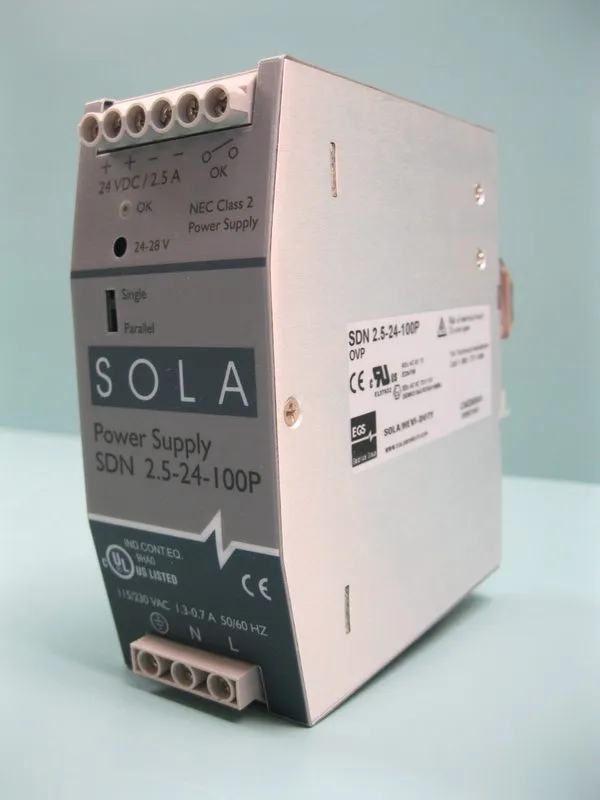 Блок питания Emerson SolaHD SDN 2.5-24-100P 24VDC 2.5A 60W DIN Rail Power Supply