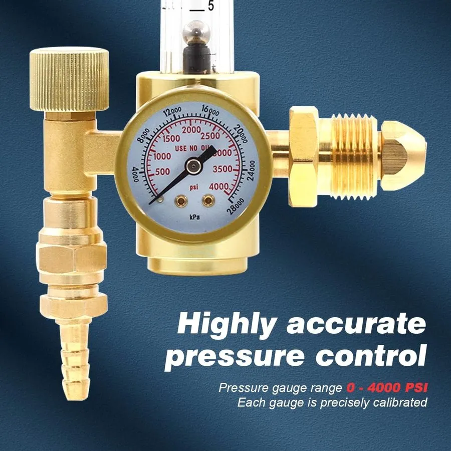 Расходомер Welder Dual Output Argon CO2 Gas Regulator Flowmeter 0-60CFH CGA580 — фото лота 2