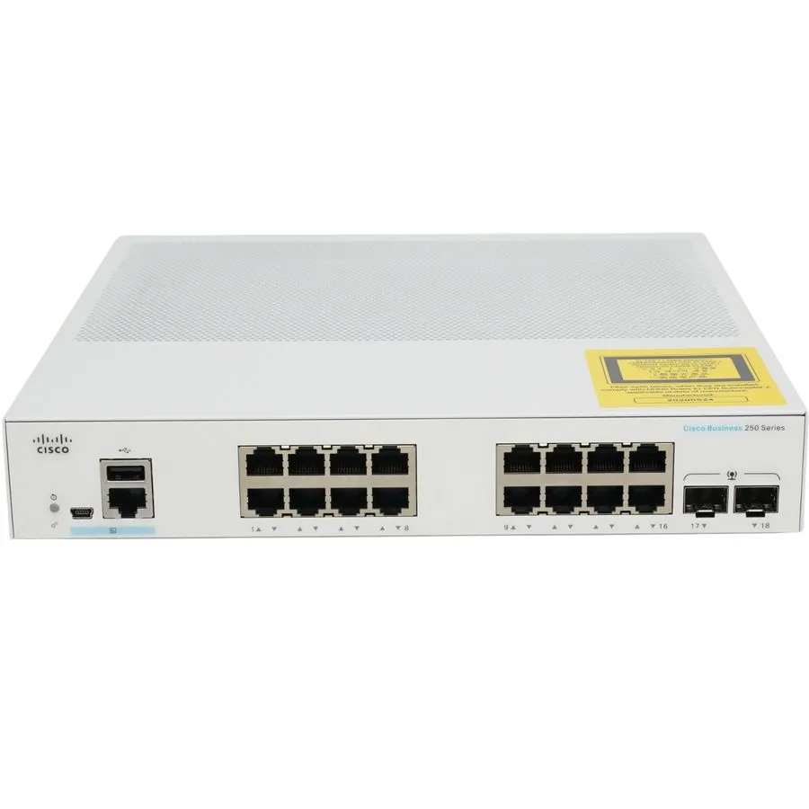 Коммутатор Cisco CBS250-16T-2G-NA 16-Port Gigabit Ethernet Smart Managed Switch  — фото лота 1
