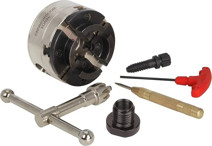 Режущий инструмент 3-3/4INCH 4-Jaw Self-Centering Wood Lathe Chuck, 2" Round Jaw — фото лота 2