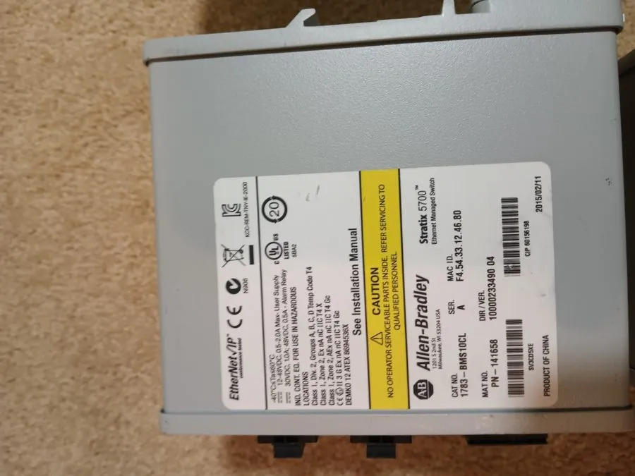 Коммутатор 1783-BMS10CA Allen-Bradley Stratix 5700 Ethernet Switch 10 Ports