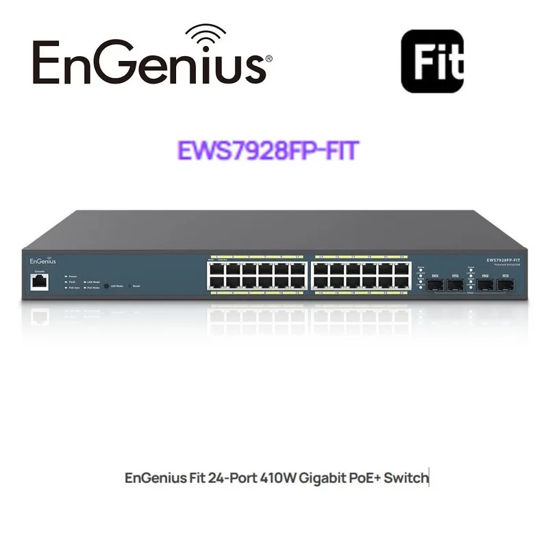Коммутатор EnGenius 24-Port 410W Gigabit PoE+ Switch Layer 2 w/ 4 SFP EWS7928FP-