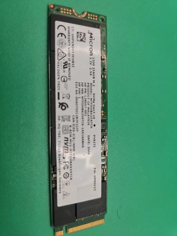 SSD-накопитель Micron 2200S 256GB M.2 2280 NVMe PCIe Gen3 x4 SSD MTFDHBA256TCK — фото лота 2