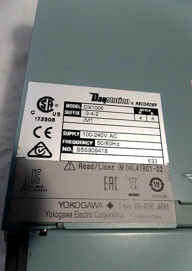 Регистратор DX1006-3-4-2 Yokogawa Chart Recorder, 6 Input — фото лота 4