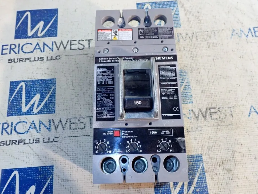 Автоматический выключатель SIEMENS HFXD63B150 SENTRON 3 POLE 150 AMP 480V 65KAIC