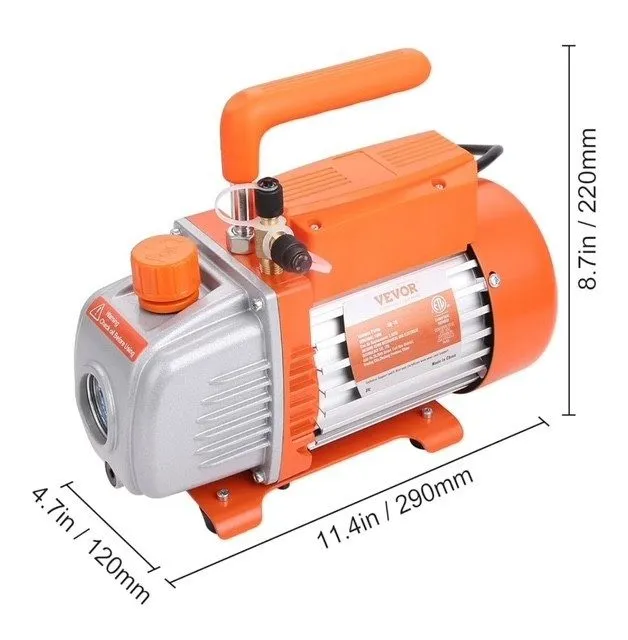 Насос 1/3 HP 1-Stage HVAC Vacuum Pump and 4 Way AC Manifold Gauge Set with 4.5 C