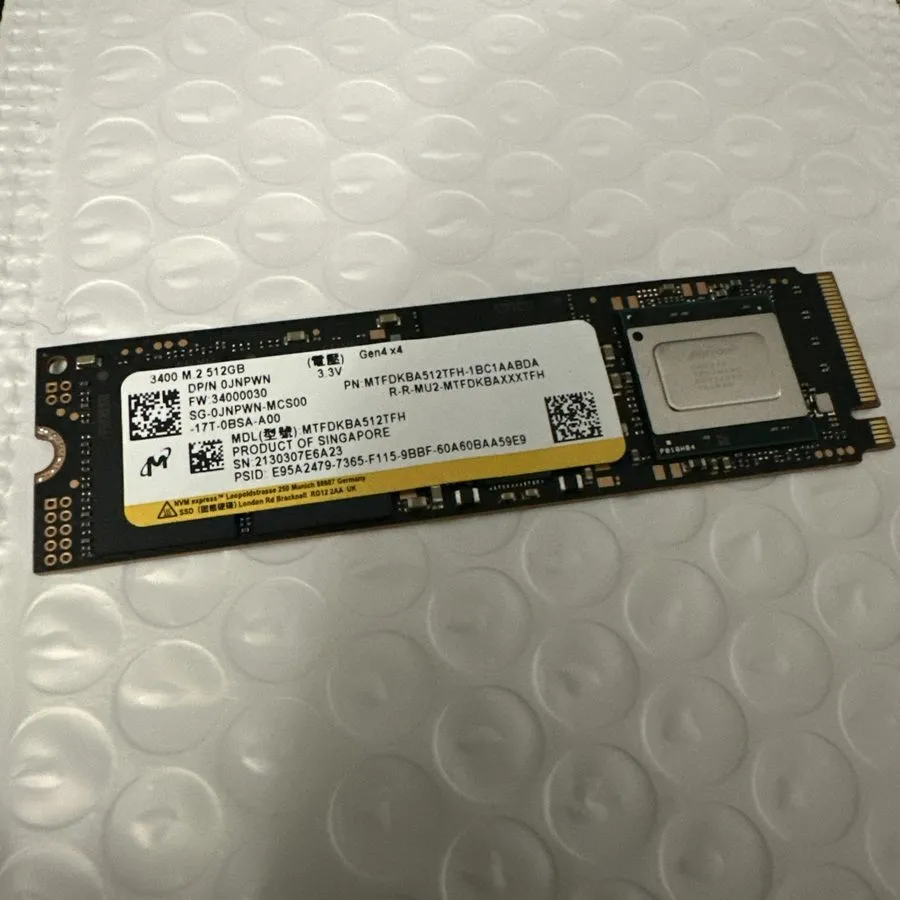 SSD-накопитель Dell 7560 Micron 512GB NVMe M.2 SSD Solid State Drive MTFDKBA512T