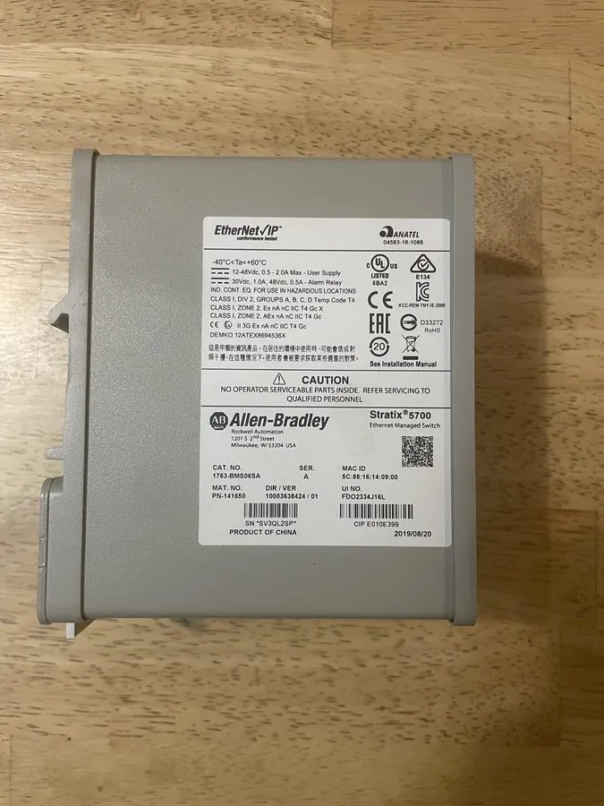 Коммутатор Allen Bradley 1783-BMS06SA Stratix 5700 Ethernet Switch — фото лота 1