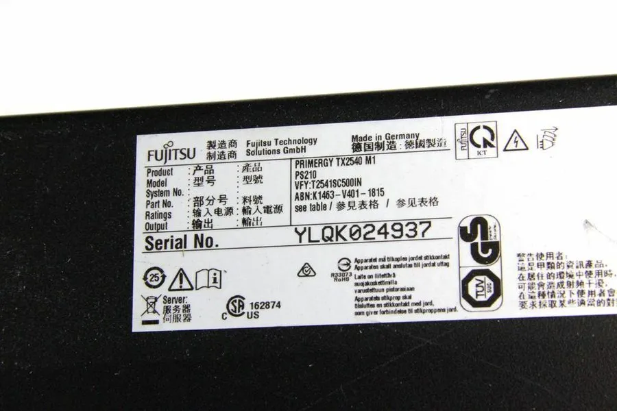 Сервер Fujitsu SATA Server Primergy TX2540 M1 19" Rack + 4x Toshiba 600GB HDD 10