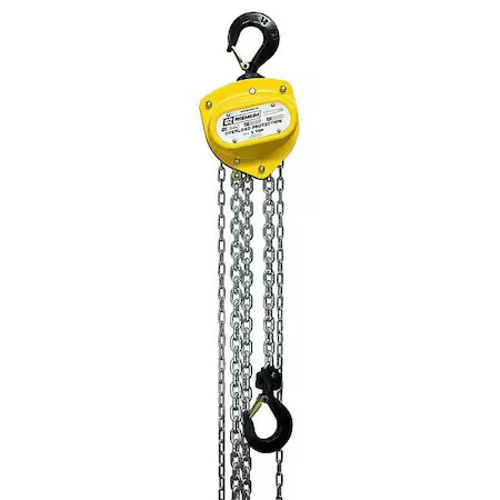 Таль Oz Lifting Products Oz020-40Chop Manual Chain Hoist, 40 Ft Chain L, Yellow — фото лота 1
