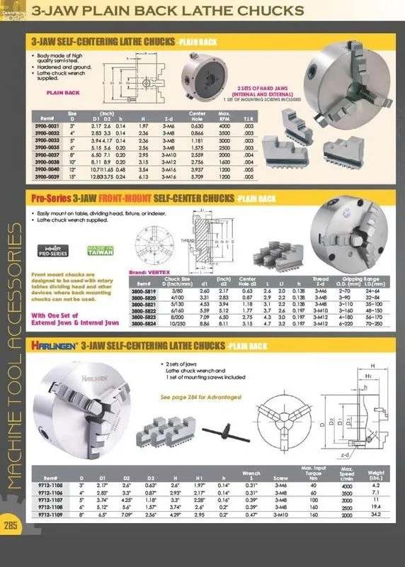 Режущий инструмент 5C MOUNT 4" 3-JAW LATHE CHUCK (3900-4702)