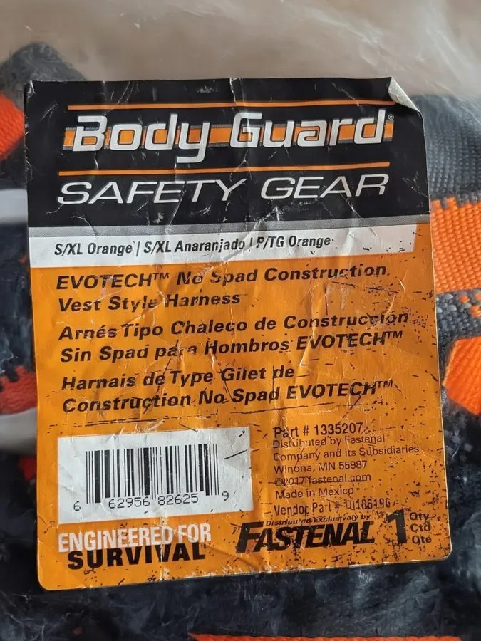 Жгут проводов Bodyguard 1335207 EVOTECH No Spad Construction Vest Style harness — фото лота 1