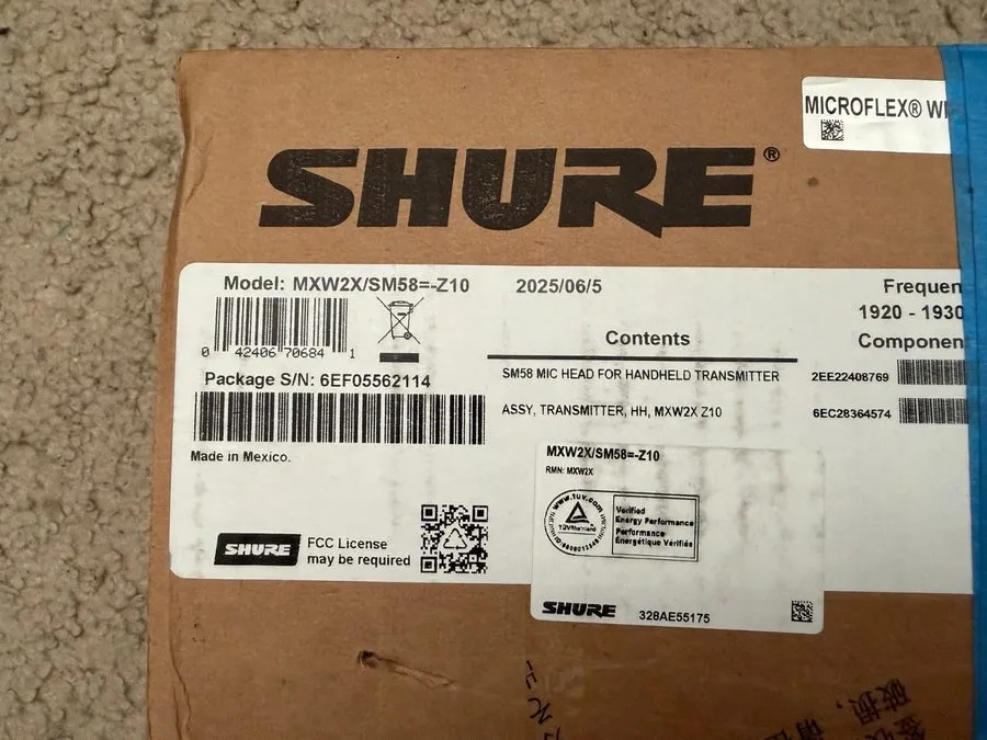 Передатчик Shure MXW2X/SM58 Wireless Handheld Transmitter with SM58 Microphone B