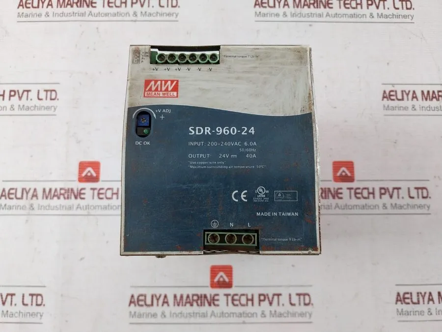 Блок питания MEAN WELL SDR SDR-960-24 DIN Rail Enclosed Power Supply 24VDC 40A 9