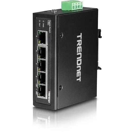 Коммутатор TRENDnet TI-G50 5-Port Hardened Industrial Gigabit DIN-Rail Switch 12