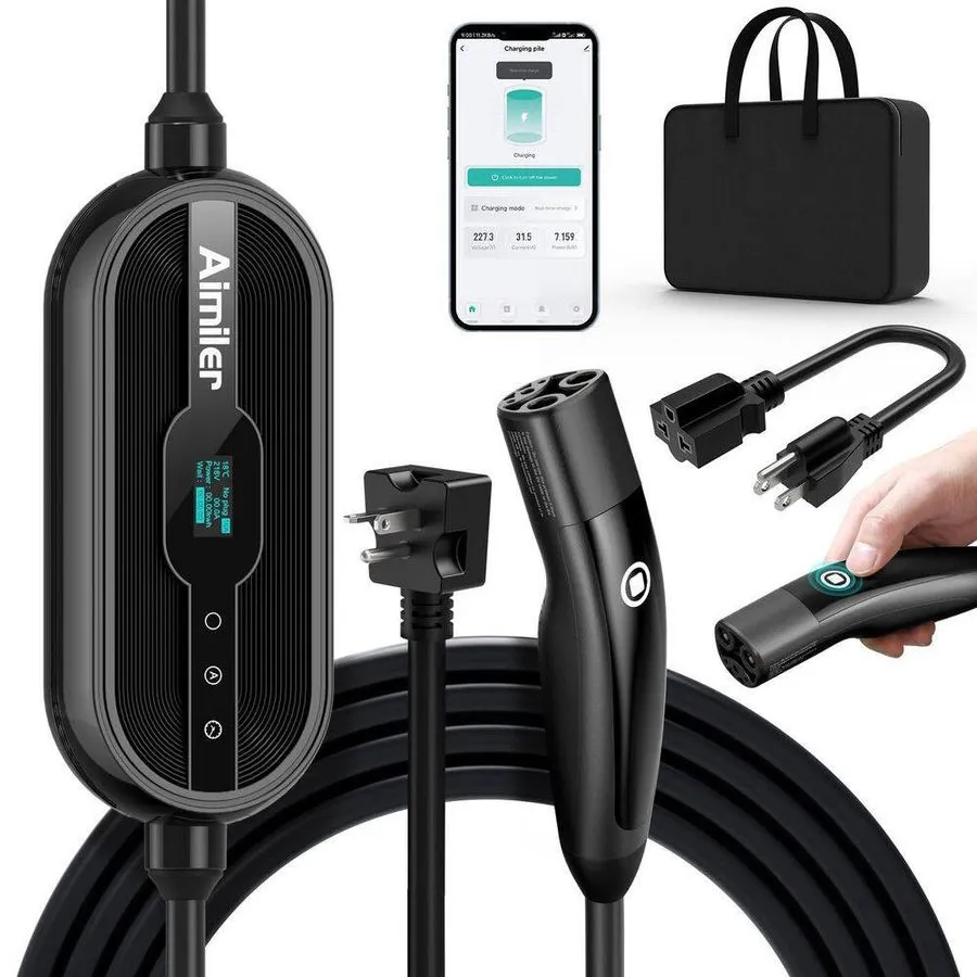 Аккумулятор 25Ft 240-Volt Portable Electric Car EV Charger NACS Connector Level 