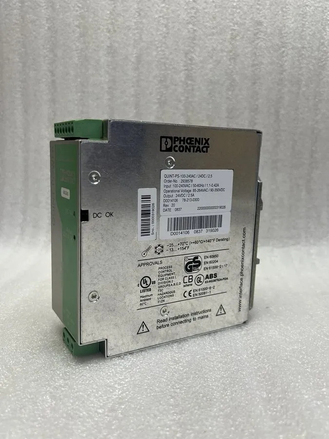 Блок питания PHOENIX CONTACT POWER SUPPLY QUINT-PS-100-240AC/24DC/2,5 / 2938578