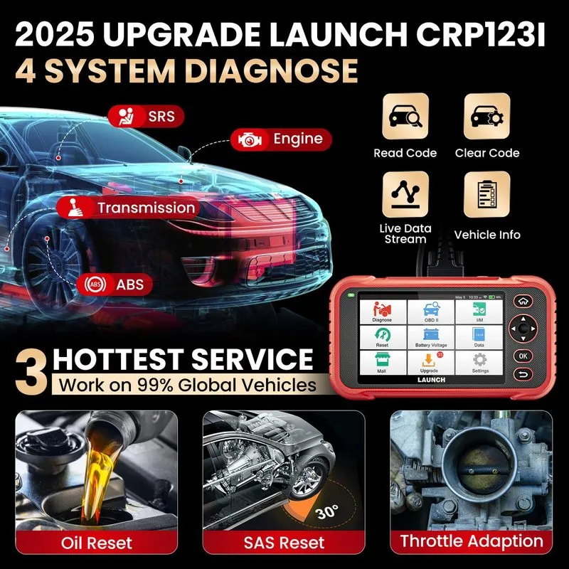 Диагностический сканер LAUNCH CRP123I V3.0 Automotive Scanner Engine ABS SRS TCM — фото лота 3